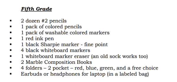 supplies